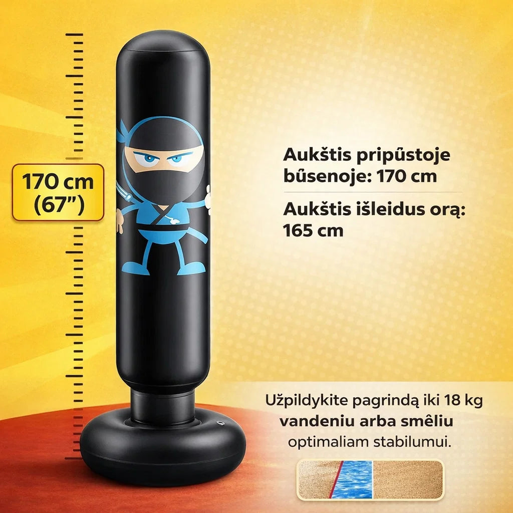 SmūgioDraugas – Pripučiamas bokso maišas aktyviems vaikams